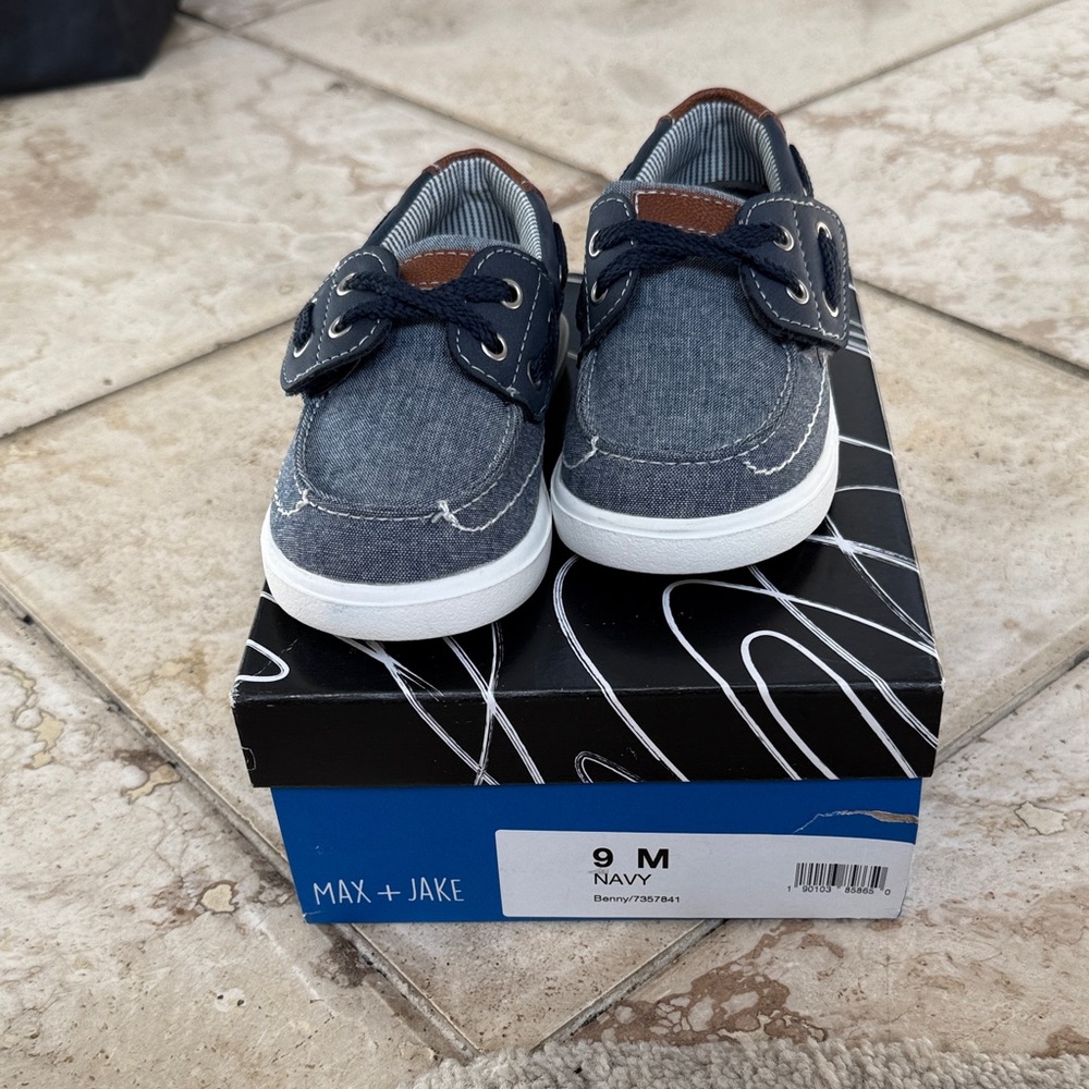 Max + Jake Navy Kids Moccasins